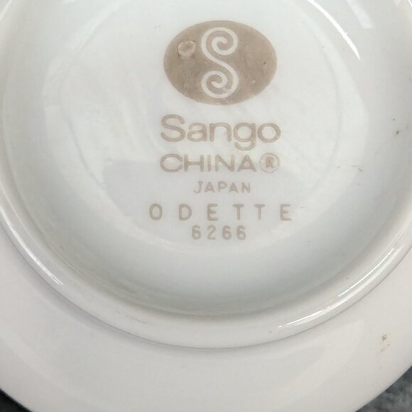 Sango Odette Pattern 6266 Porcelain 6 Oz Flat Teacup Green Blue Floral - Picture 8 of 8